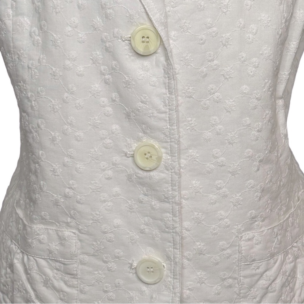 VINTAGE STYLE & CO. Jacket Blazer Ruched details White Floral Size 16 Like new - Picture 6 of 12